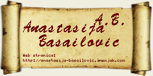 Anastasija Basailović vizit kartica